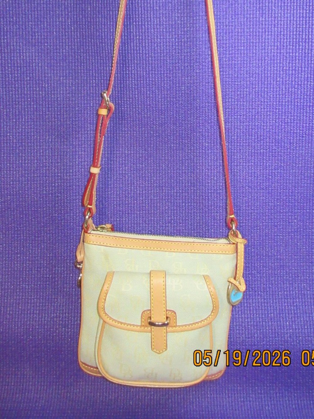 DOONEY & BOURKE SIGNATURE LETTER CARRIER CROSSBODY BAY~MONOGRAM JACQUARD CANVAS